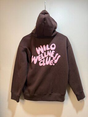 Wilo Wellness Club Graphic Hoodie & Legging Set Chocolate Pink NWT S/XS